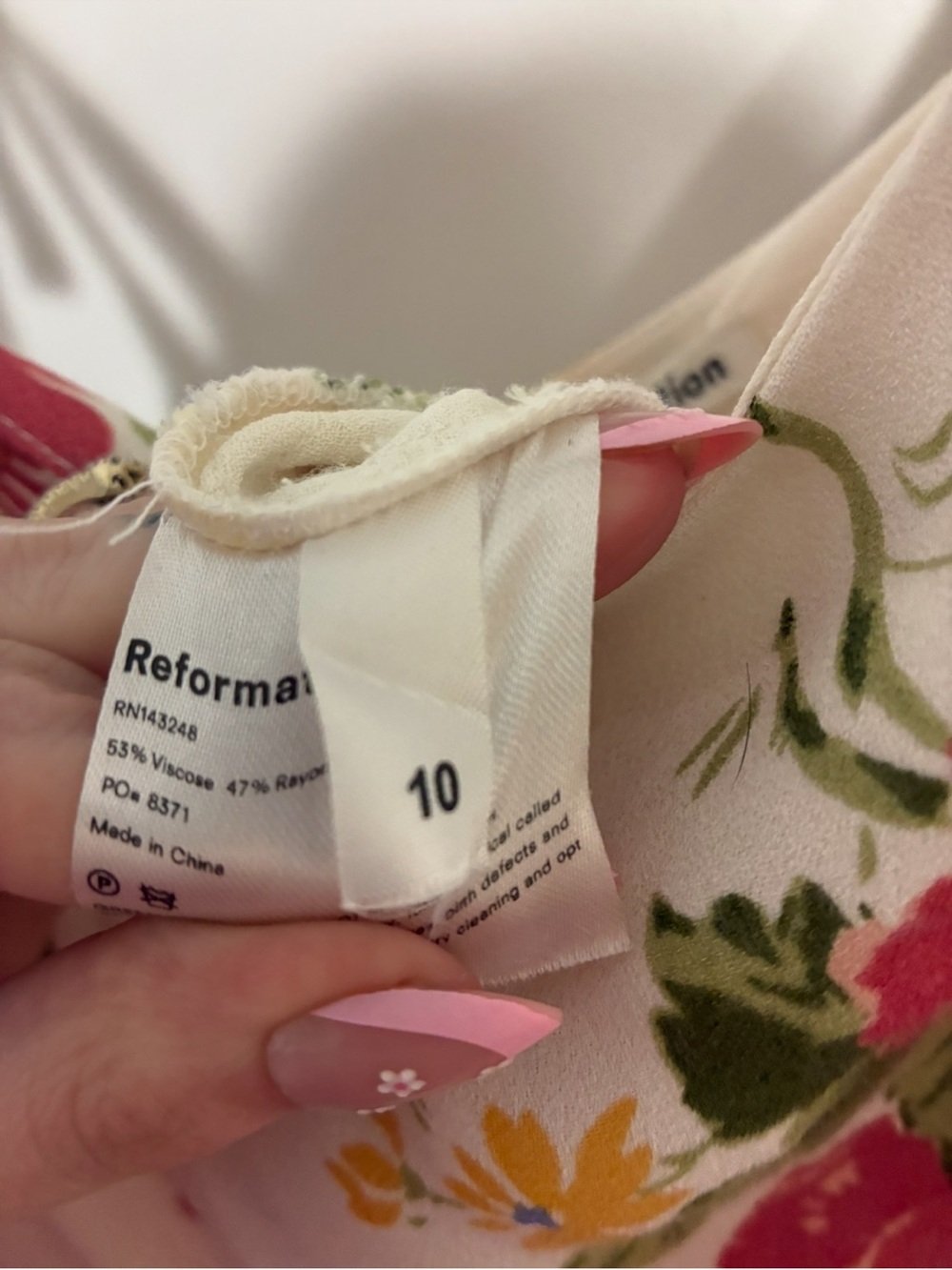 Reformation Floral Tie Strap Romper White Cottagecore Summer Size 10 - Picture 3 of 4